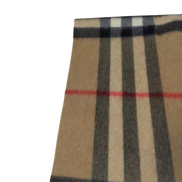 Auth Burberry Giant Check House Plaid Cashmere Scarf Stole Muffler Archive Beige - Picture 6 of 9